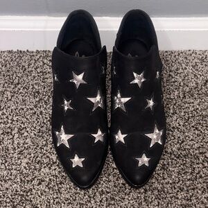 Seven7 Black Ankle Booties with Silver Star Accents
